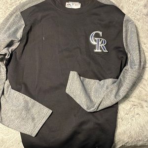 Majestic Men’s Colorado Rockies MLB Baseball Therma Base Sweatshirt - Black Med